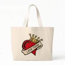 Little Sister Heart Tattoo Tote Bag