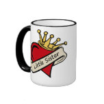Little Sister Heart Tattoo Mugs