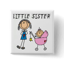 Little Sister With Big Sis Tshirts Pins