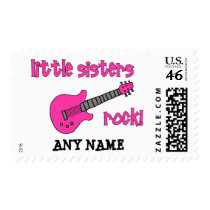 Little Sisters Rock! with Pink Guitar Postage