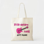 Little Sisters Rock! with Pink Guitar Tote Bags