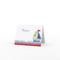 Little Skipper (Red) Folded Thank you notes Greeting Cards