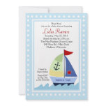 Little Skipper Sailboat 5x7 Baby Shower Invitation