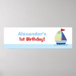 Little Skipper Sailboat Custom Banner Poster Print