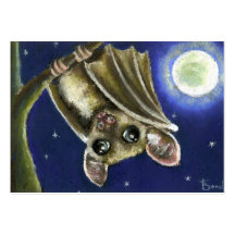 Little sleepy bat ACEO prints Business Card Templates