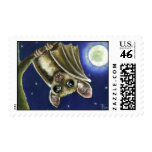 Little sleepy bat postage stamp