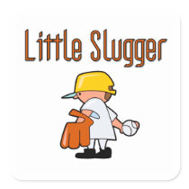 Little Slugger Baseball T-shirts and Gifts Square Stickers