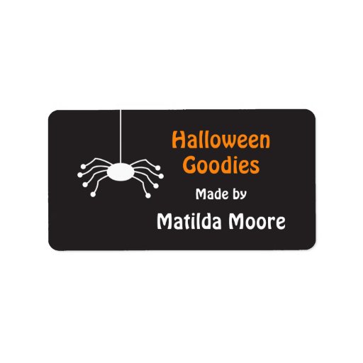 Little spider Halloween food label
