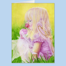 Little spring fairy rose Card cards