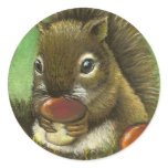 Little squirrel and mushrooms stickers