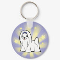 Little Star Maltese (show cut) keychain