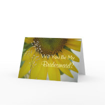 Little Sunflower Will You Be My Bridesmaid Request Cards