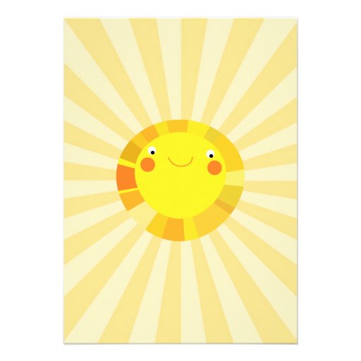 Little Sunshine Summer Spring Baby Shower birthday Announcements