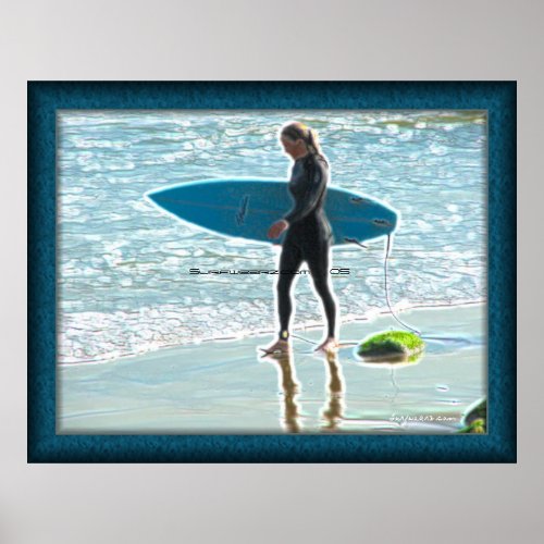 Little Surfer Girl Poster print