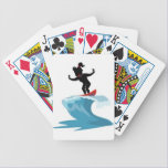 LITTLE SURFER GIRL SURFING SURF WAVES OCEAN FUN playing cards
