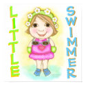 Little Swimming Girl Summer Poster posters by jamiecreates1 Little Swimming Girl Summer Poster posters