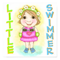 Little Swimming Girl Summer Poster posters by jamiecreates1 Little Swimming Girl Summer Poster posters