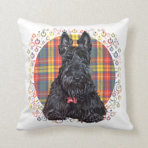 Little Tartan Scottie Dog Throw Pillow Zazzle