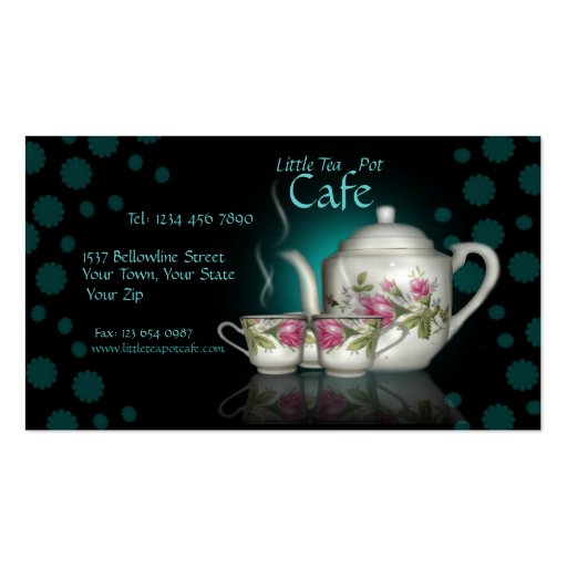Little Tea Pot Cafe Shop Business Card (front side)
