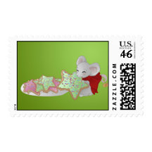Little thiefing Christmas mouse Postage Stamp