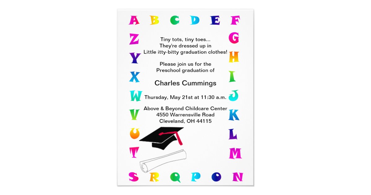 Little Tots Preschool Graduation Announcement
