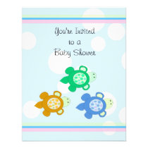 Little Turtles Baby Shower Custom Announcements