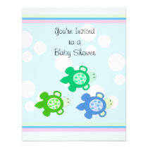 Little Turtles Baby Shower Personalized Announcement