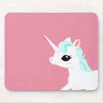 Little Unicorn with blue Mane Mousepad