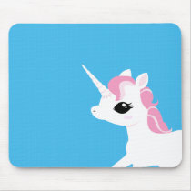 Little Unicorn with Pink Mane Mousepad