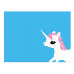 Little Unicorn with pink mane postcard