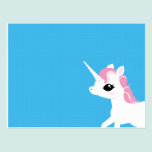 Little Unicorn with pink mane postcard postcards