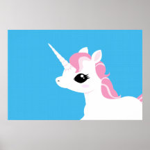 Little Unicorn with pink mane poster