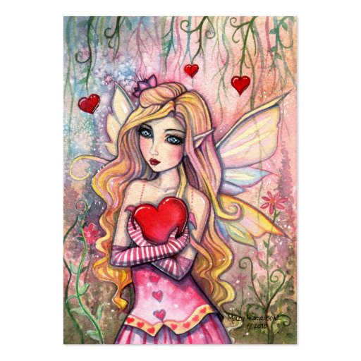 Little Valentine Fairy Valentine's Mini Cards Business Cards (front side)