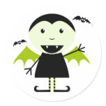 Little Vampire Round Sticker
