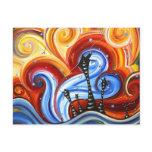 Little Village Original Whimsical MADART Painting Postcard