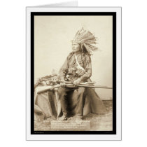 Little, Wearing Headdress at Wounded Knee SD 1890 Greeting Card