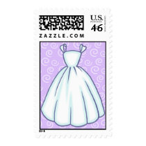 Little Wedding Dress Custom Postage stamps