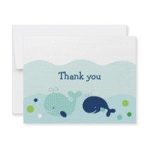 Little Whale Nautical Thank You Note Cards Custom Invitation