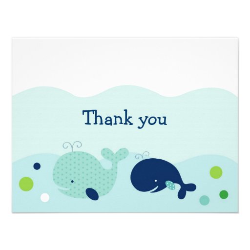 Little Whale Nautical Thank You Note Cards Custom Invitation