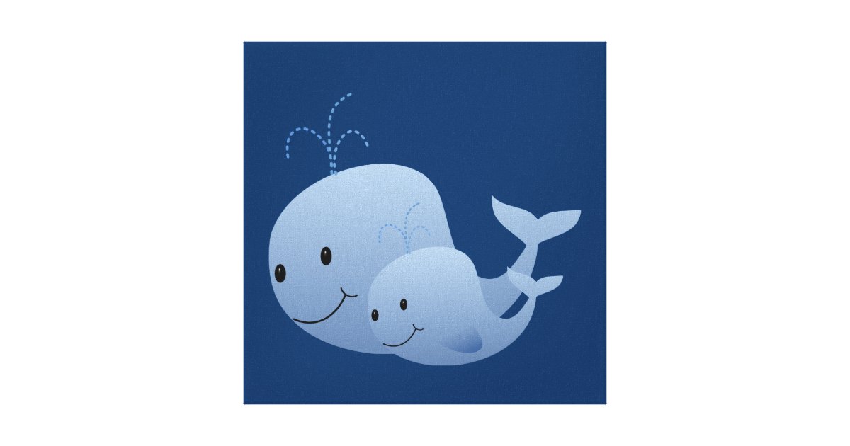 Little Whale Nursery Decor Canvas Print Zazzle