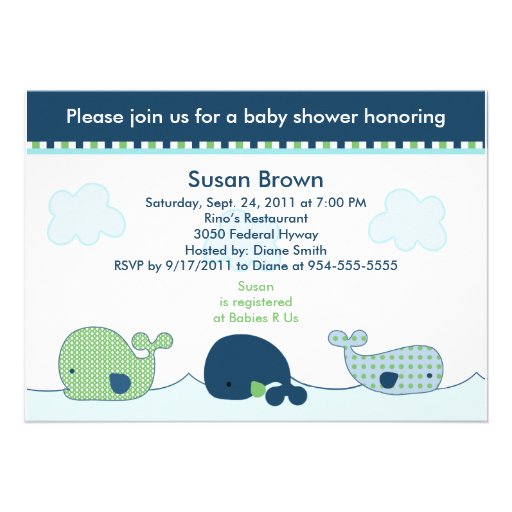 Little Whales Baby Shower Invitation