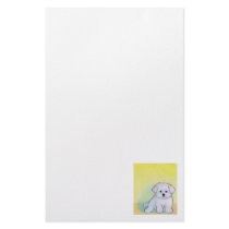 Little white dog art drawing cute Maltese puppy Customized Stationery
