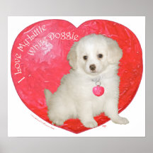 Little White Dog Rescue Valentine Poster