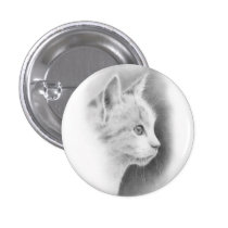Little white kitten Button buttons