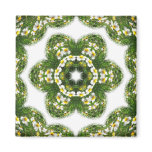 Little White Wildflower Kaleidoscope Art 3 Refrigerator Magnet