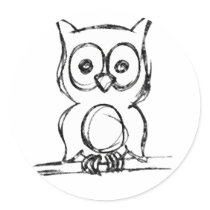 Little Wise Owl Stickers by littleamylee Little Wise Owl Stickers