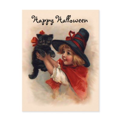 Little Witch Girl Postcard by Memory_Lane