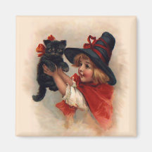 Little Witch Girl Refrigerator Magnet