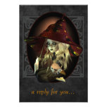 Little Witch Halloween Party RSVP Cards Invitations