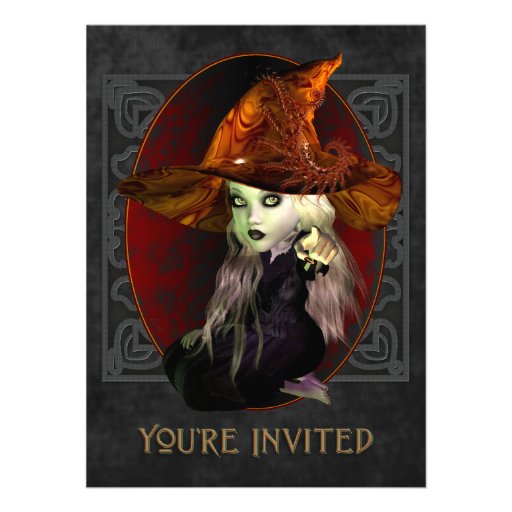 Little Witch Halloween Party X-Large Invitation